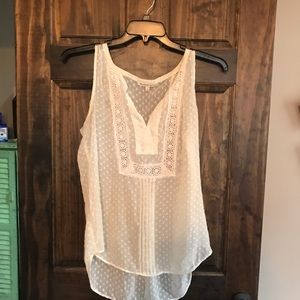 Sheer cream tank